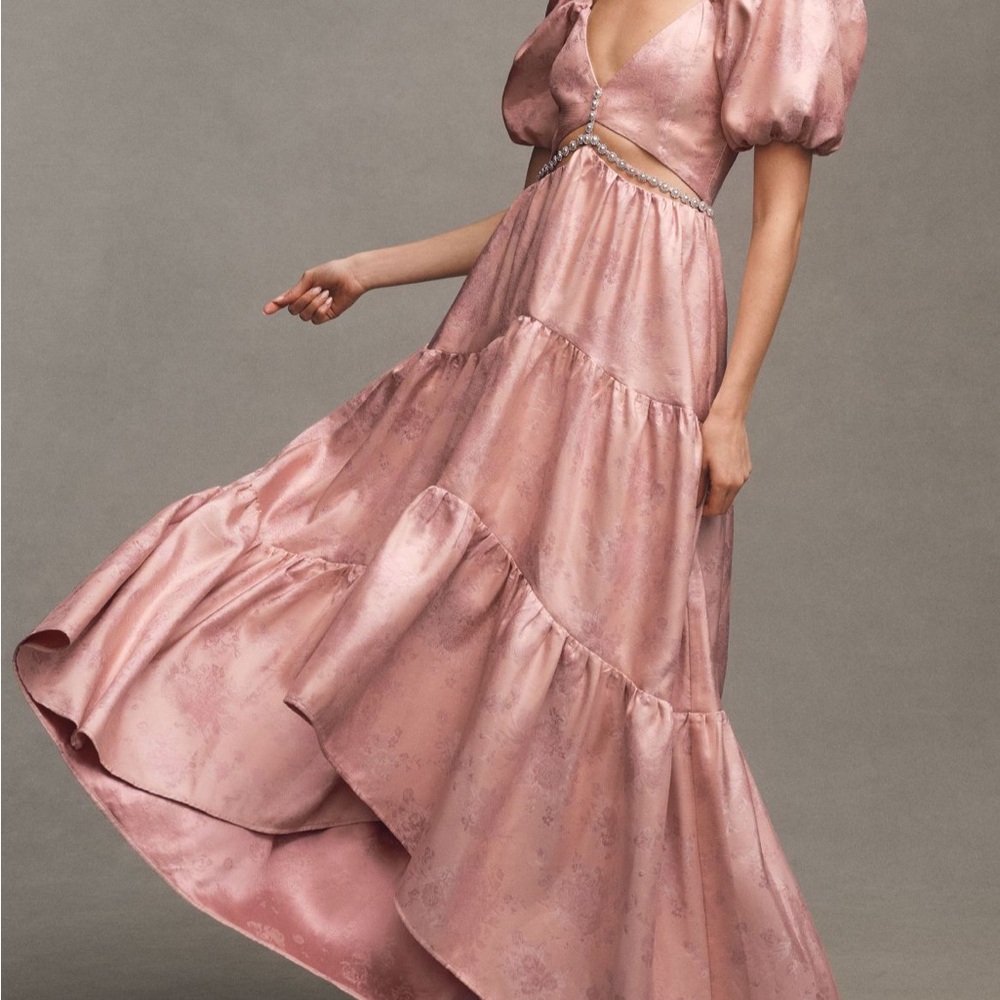 V. Chapman The Emma Dress in Light Pink Windsor Brocade